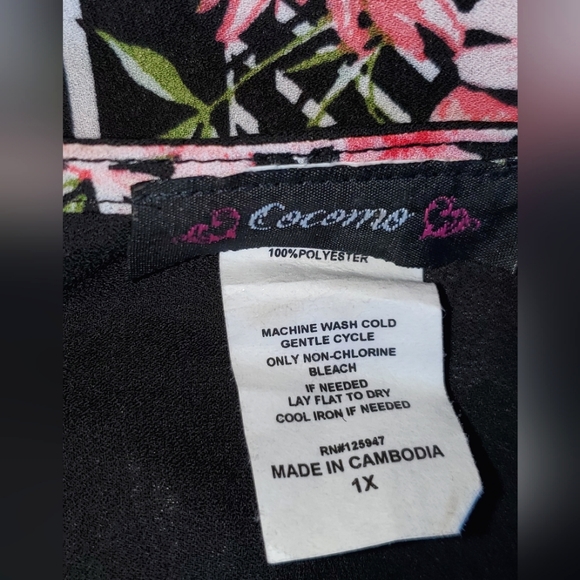 Cocomo Striped Floral Tank Top 1x - Picture 6 of 6